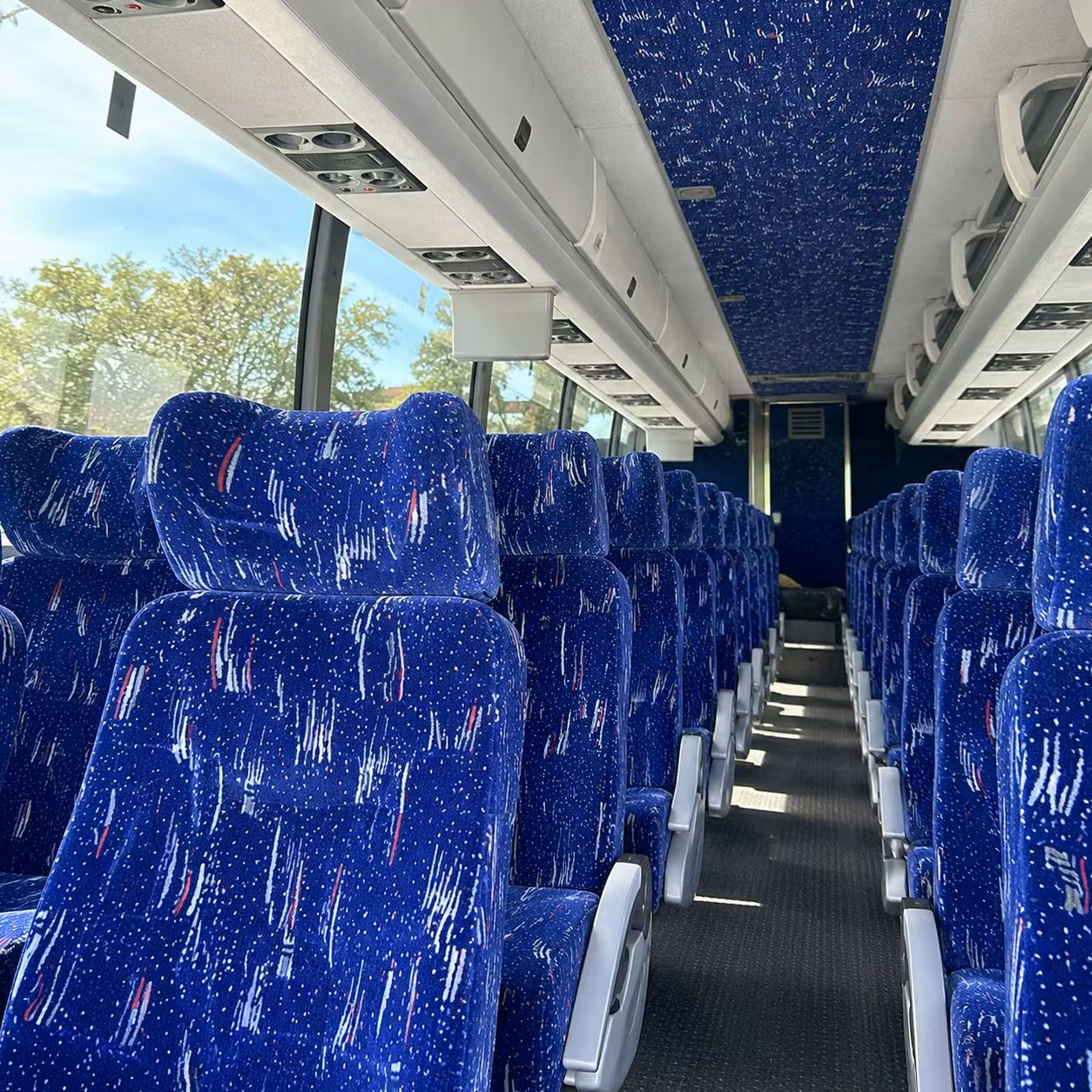 56 passenger charter bus interior